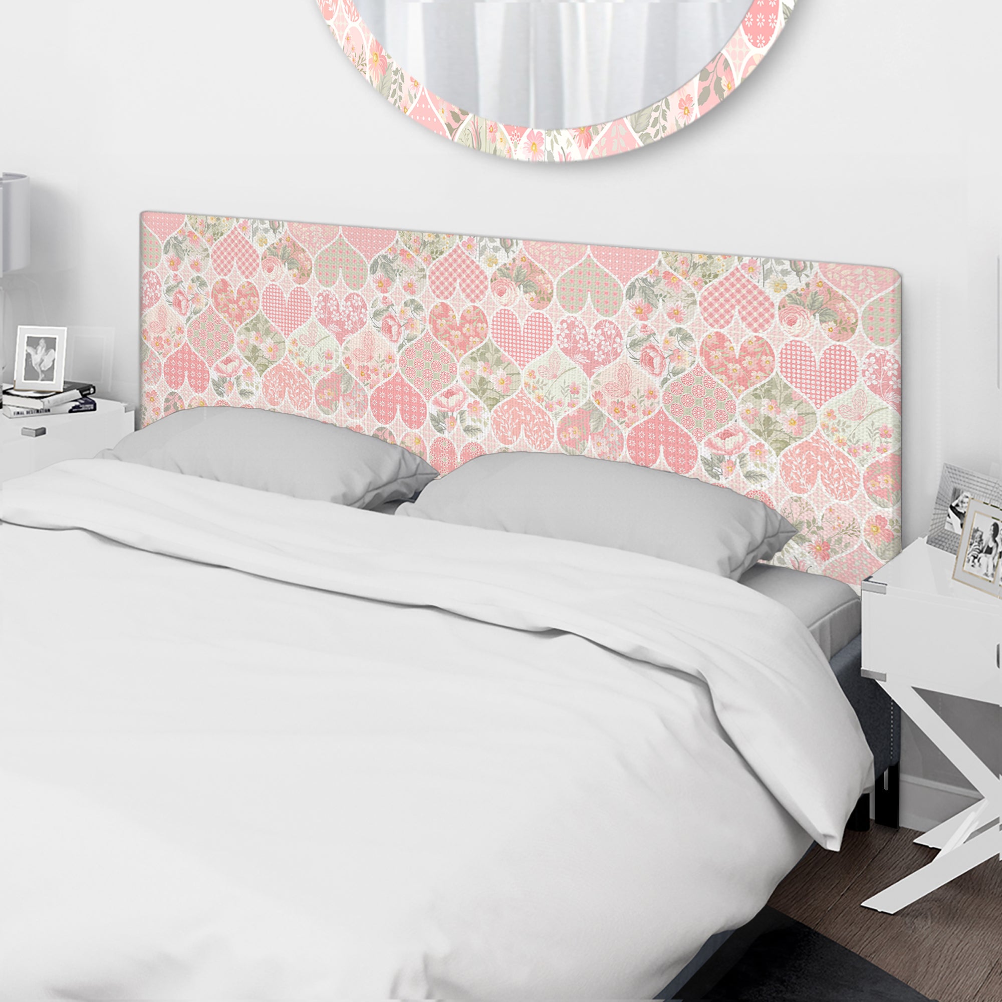 Patchwork Pattern upholstered headboard