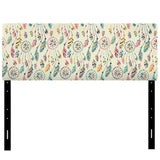 Pattern with Native Indian-American Dream Catcher upholstered headboard
