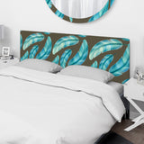 Pattern with Colorful Feathers upholstered headboard