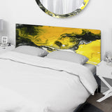 Hand Painted Acrylic Marble with Yellow and Black upholstered headboard