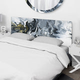 White, grey and White Hand Painted Marble Acrylic upholstered headboard
