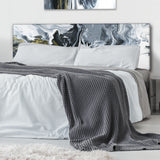 White, grey and White Hand Painted Marble Acrylic upholstered headboard