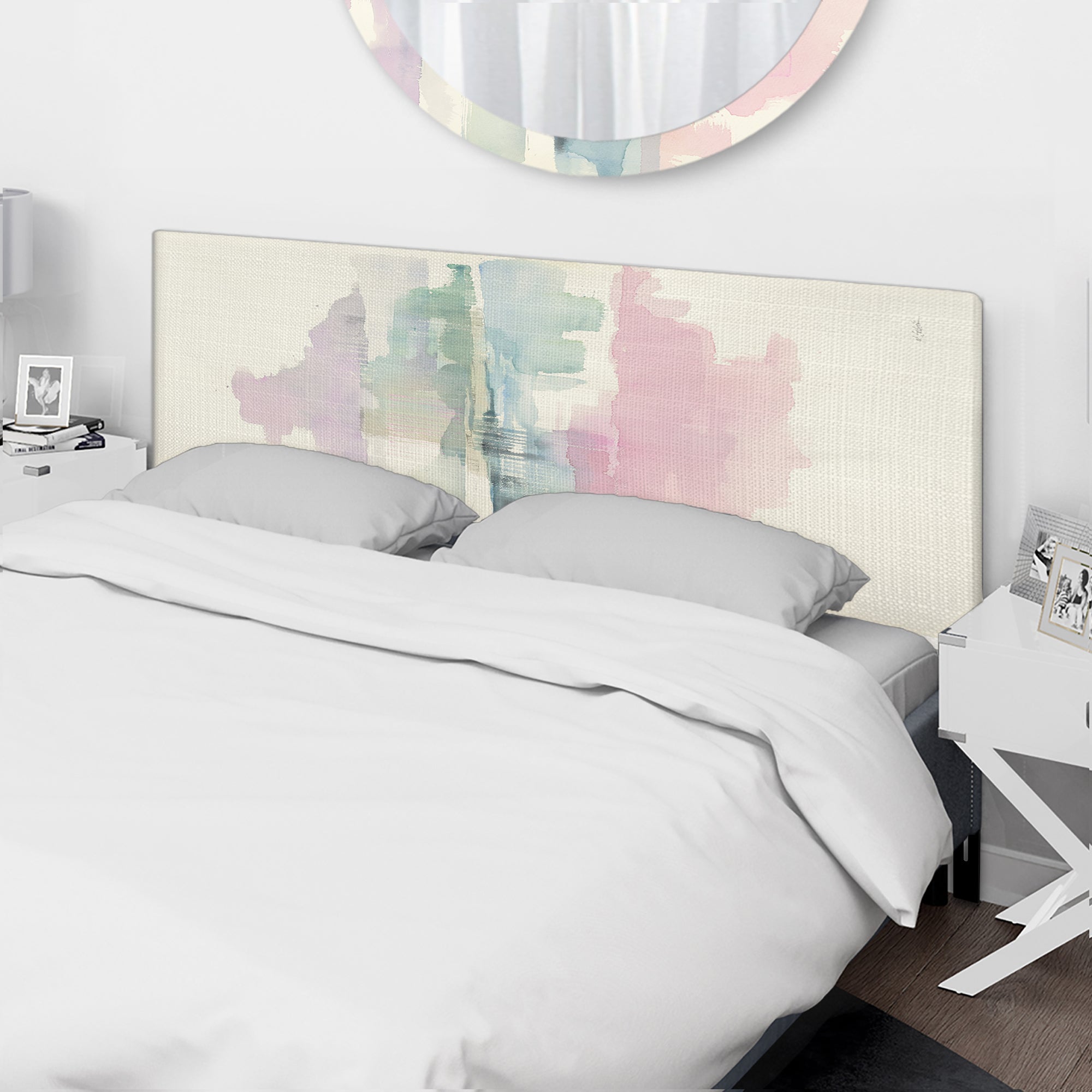 Pink Lifting Fog upholstered headboard