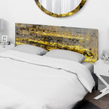 Yellow Meets Grey Abstract Art II upholstered headboard