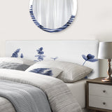 Navy Blue Eucalyptus I upholstered headboard