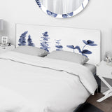 Navy Blue Eucalyptus I upholstered headboard