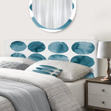 Aquamarine Circles Blue Geometric Elements upholstered headboard
