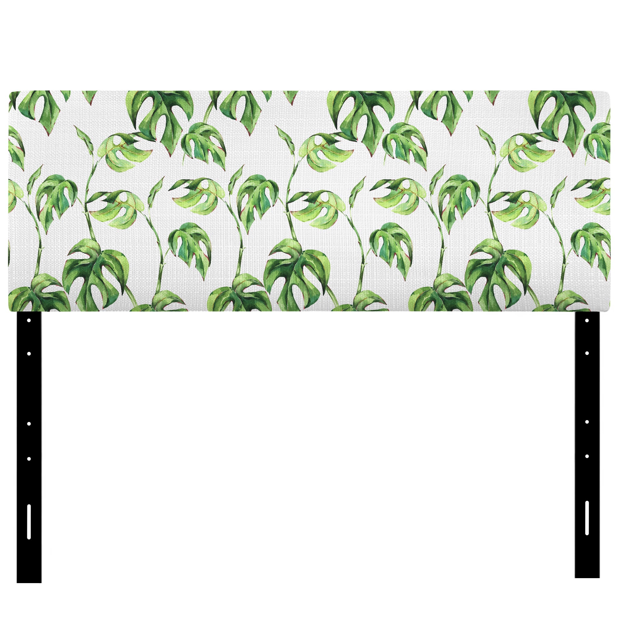 Vintage Floral Tropical Leaves II upholstered headboard