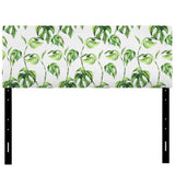 Vintage Floral Tropical Leaves II upholstered headboard