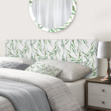 Tropical Green Leaves In Summer Times II upholstered headboard