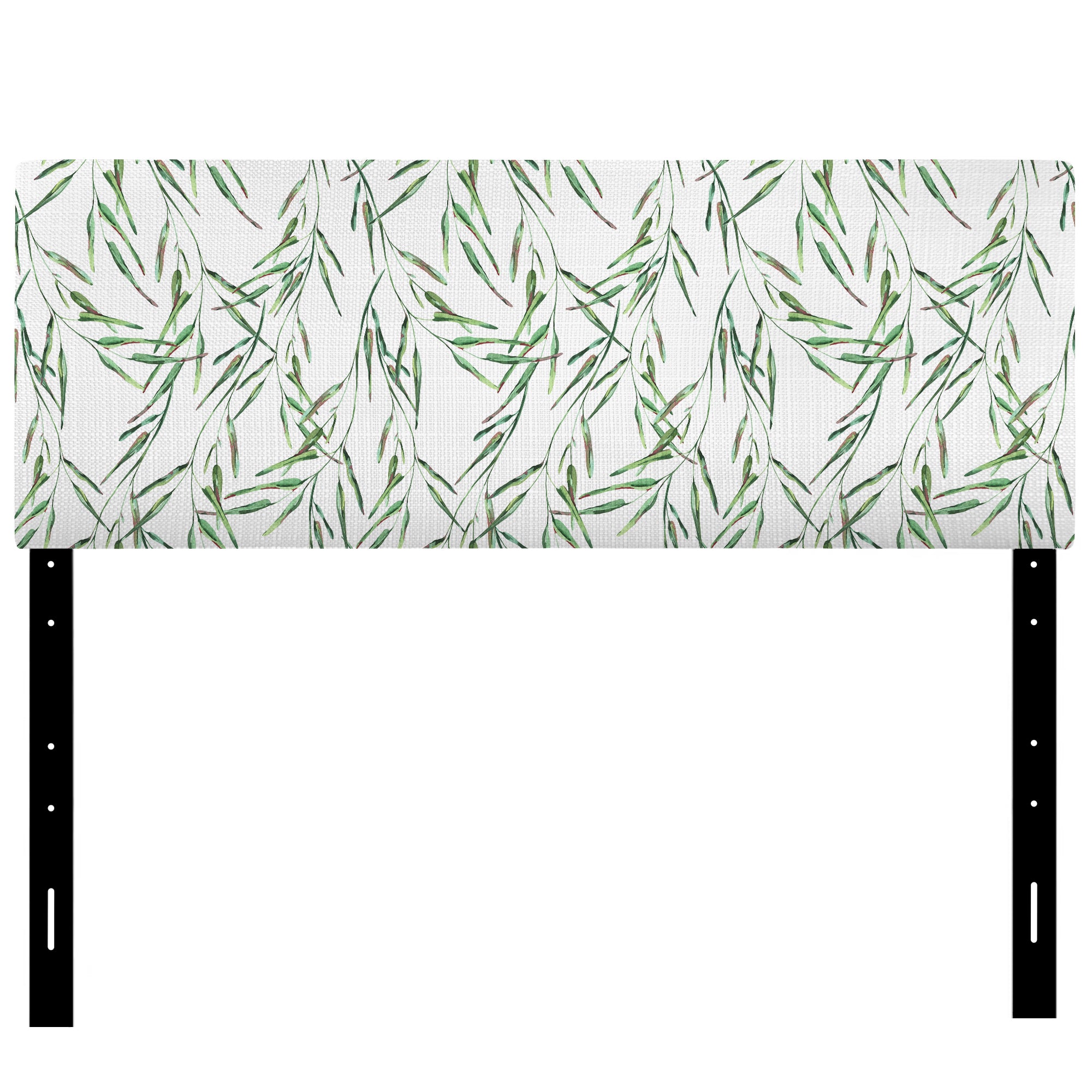 Tropical Green Leaves In Summer Times II upholstered headboard