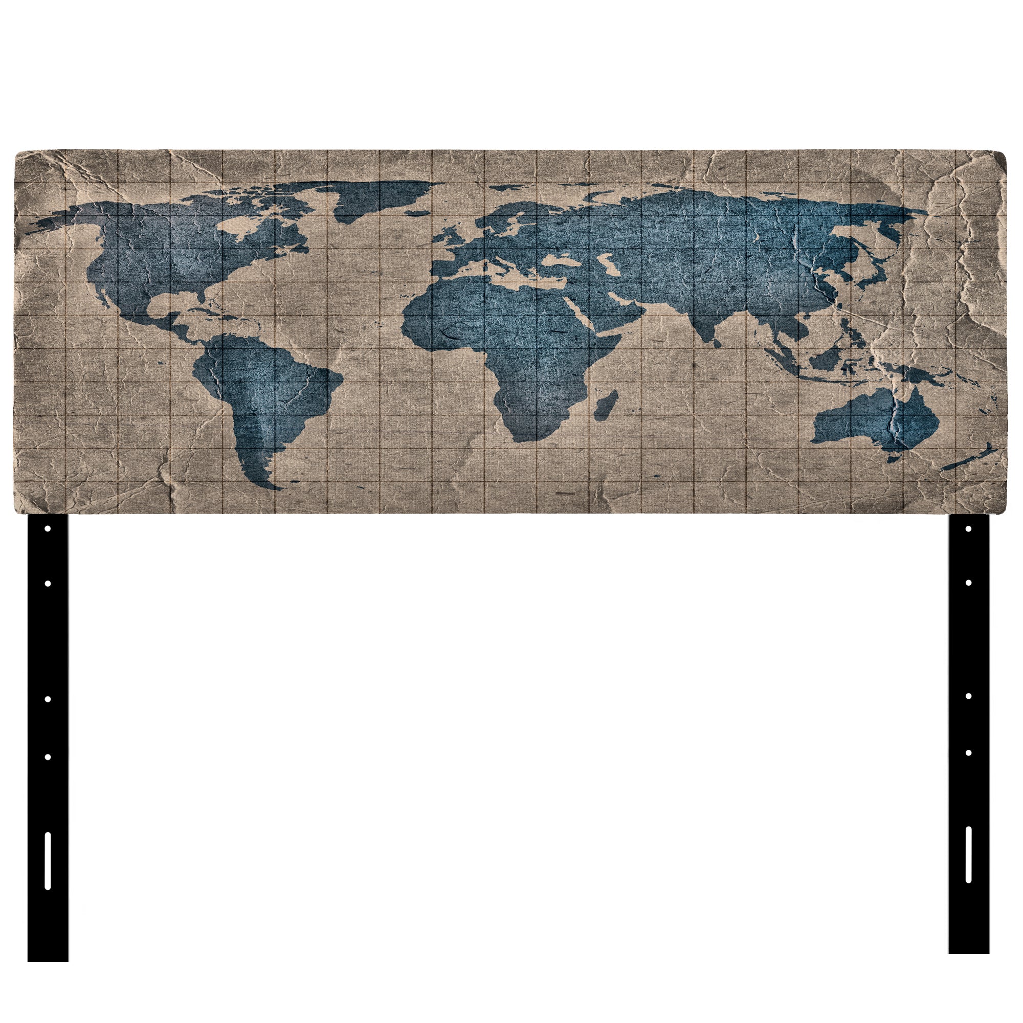 Ancient Map of The World I upholstered headboard