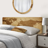 Ancient Map of The World V upholstered headboard