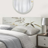 Retro Drawing of Flowers III upholstered headboard