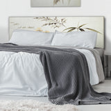 Retro Drawing of Flowers III upholstered headboard