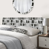 Abstract Monochrome Bricks upholstered headboard