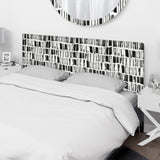Abstract Monochrome Bricks upholstered headboard