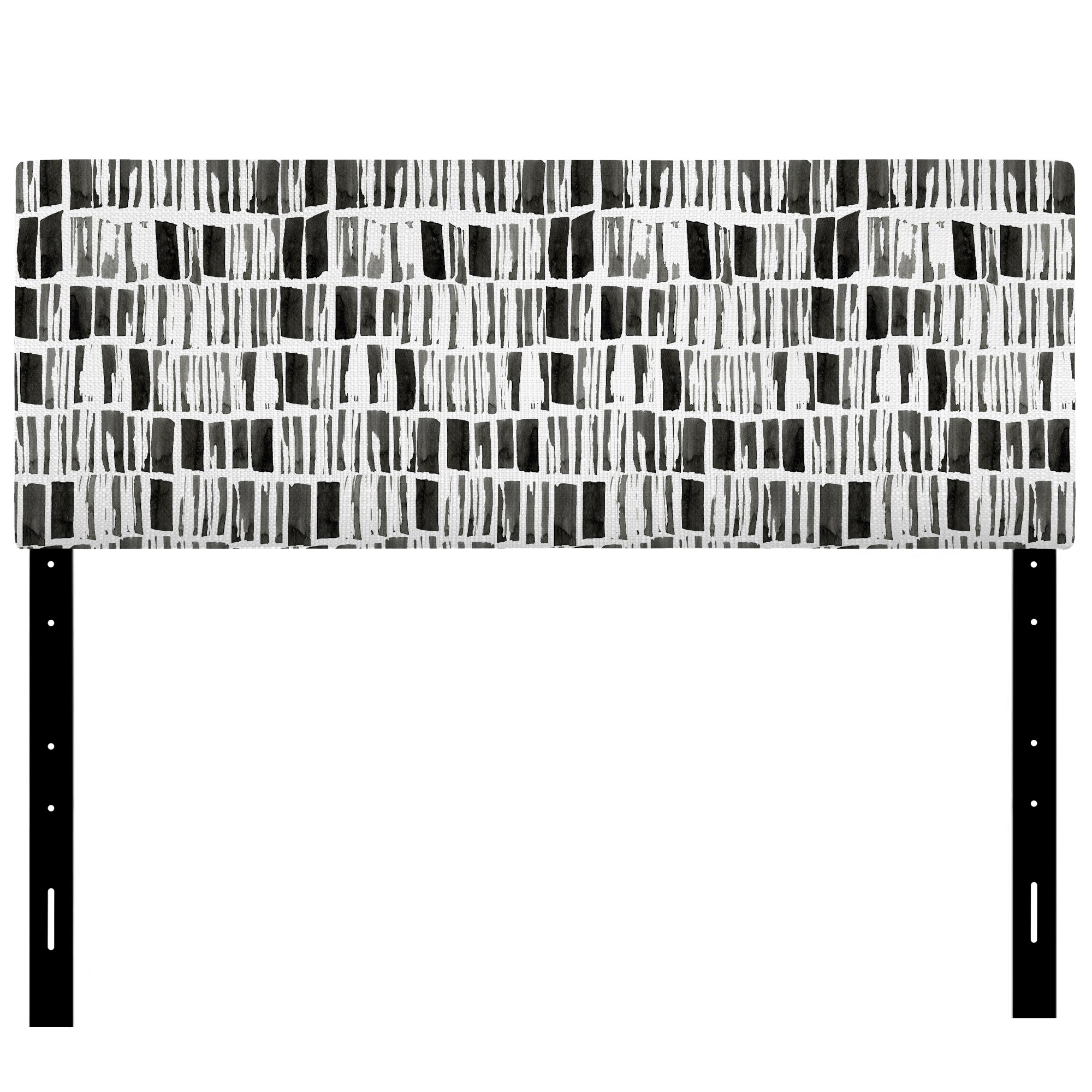 Abstract Monochrome Bricks upholstered headboard