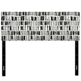 Abstract Monochrome Bricks upholstered headboard