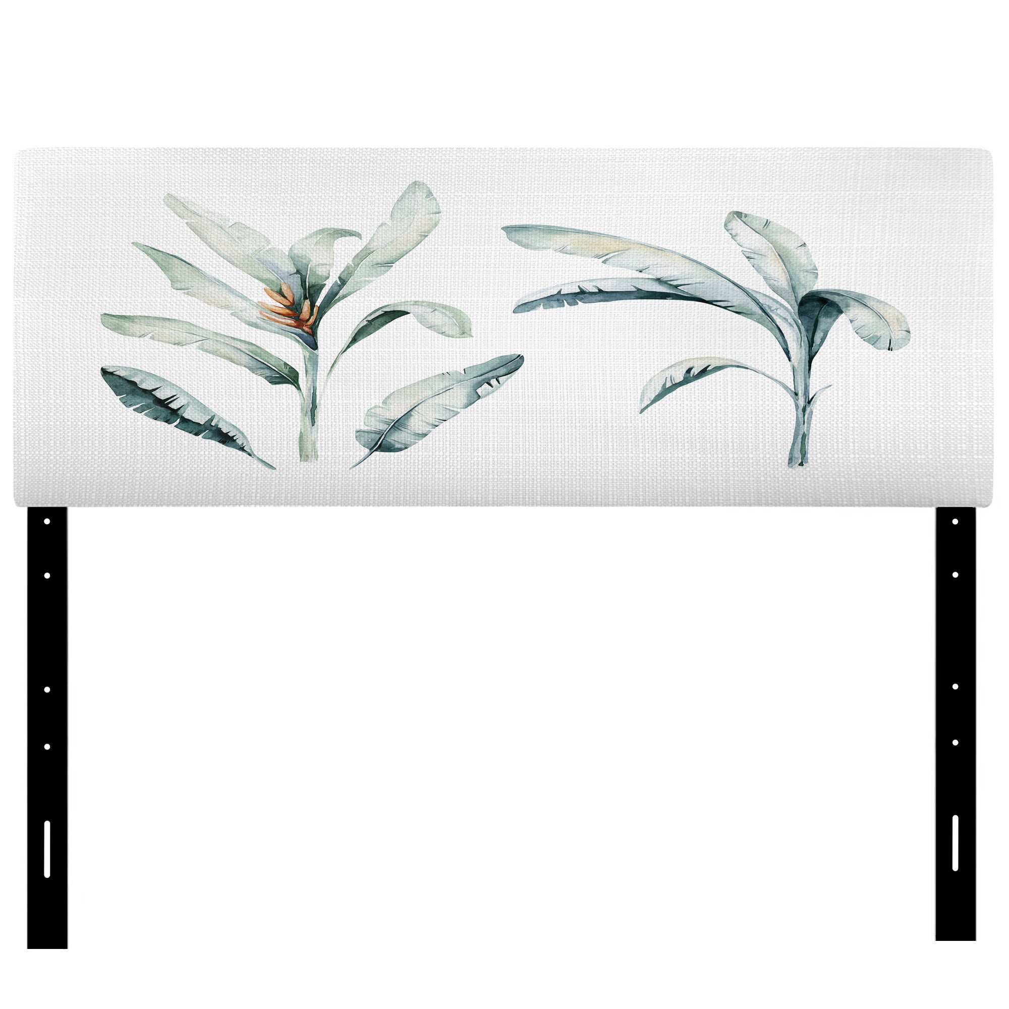 Tropical Jungle Leaves upholstered headboard