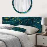 Dark Blue Marble With Golden Glitter upholstered headboard