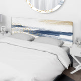 Dark Blue and Gold Abstract I upholstered headboard