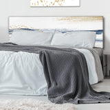 Dark Blue and Gold Abstract I upholstered headboard