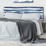 Abstract Classic Blue Waves upholstered headboard