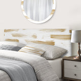 Golden Abstract Strokes upholstered headboard