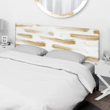 Golden Abstract Strokes upholstered headboard