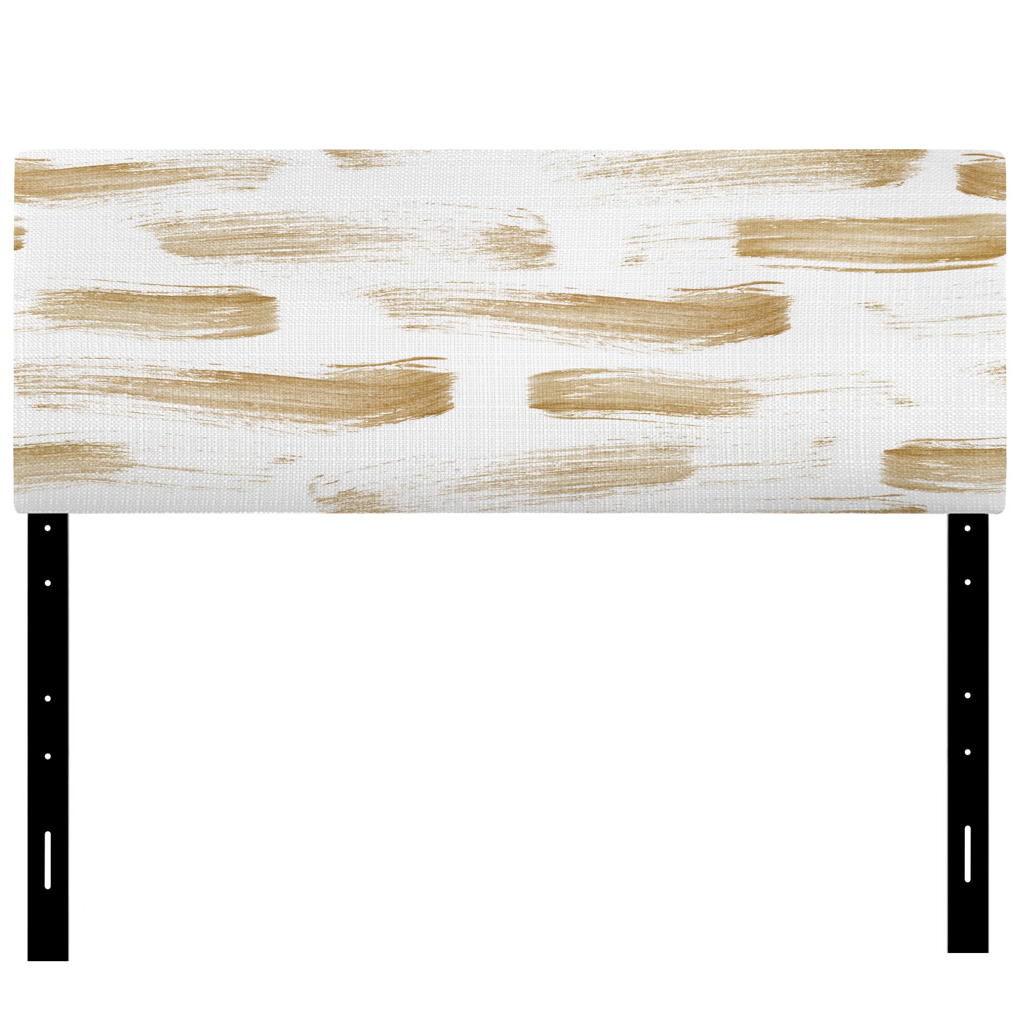 Golden Abstract Strokes upholstered headboard
