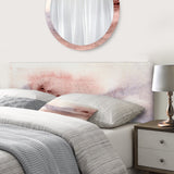 Pastel Abstract With Blue Pink Beige & Red Spots upholstered headboard