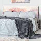 Pastel Abstract With Blue Pink Beige & Red Spots upholstered headboard