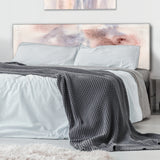 Pastel Abstract With Blue Pink Gray & Red Spots upholstered headboard