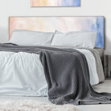 Pastel Abstract With Dark Blue Pink & Beige Spots upholstered headboard