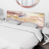 Pastel Abstract With Dark Blue Pink & Yellow Spots upholstered headboard