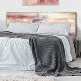 Pastel Abstract With Dark Blue Pink & Yellow Spots upholstered headboard