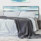 Aquatic Dark Blue Verticals upholstered headboard