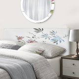 Blue and Pink Wildflowers I upholstered headboard
