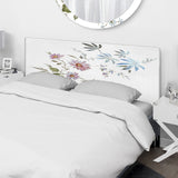 Blue and Pink Wildflowers I upholstered headboard