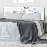 Blue and Pink Wildflowers I upholstered headboard