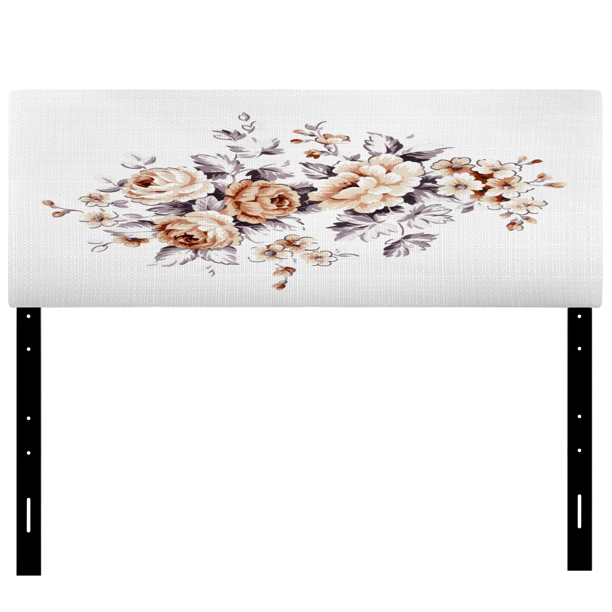 Pink Wild Roses upholstered headboard