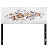 Pink Wild Roses upholstered headboard