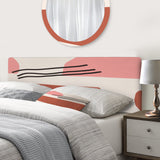 Abstract Pink And Cream Shapes III upholstered headboard