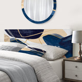 Minimalistic Blue & Earth Tone Organic Shapes II upholstered headboard