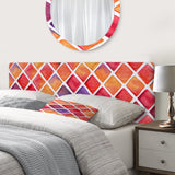 Orange And Red Diamonds upholstered headboard