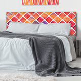 Orange And Red Diamonds upholstered headboard
