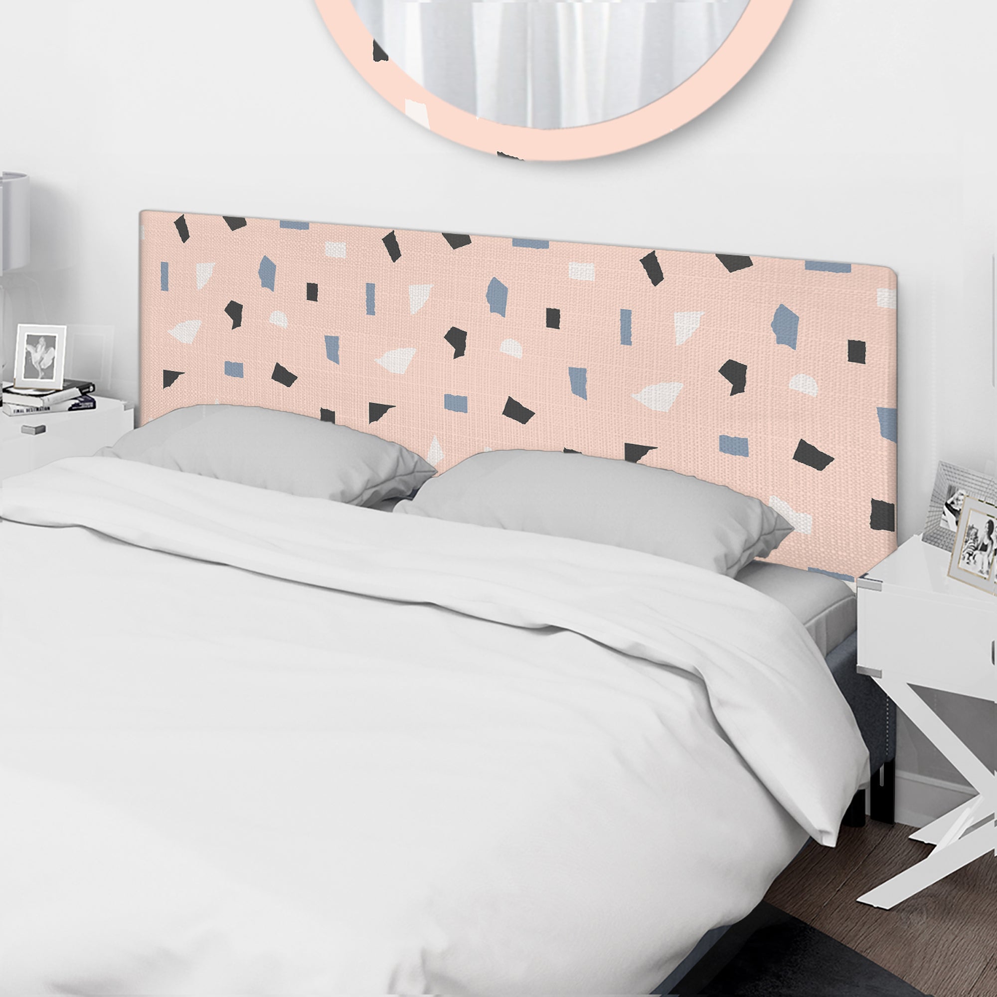Pastel Retro Geometrics II upholstered headboard