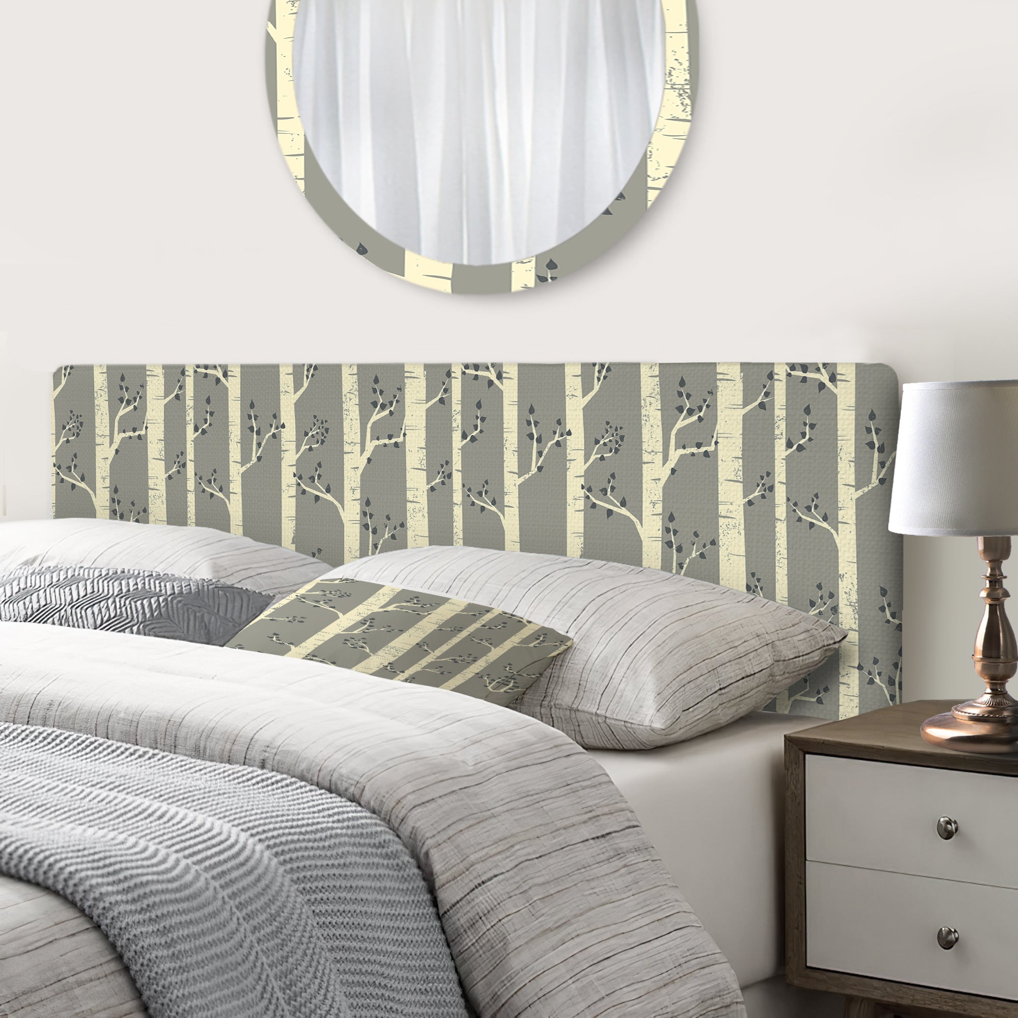 Birches In The Forest upholstered headboard