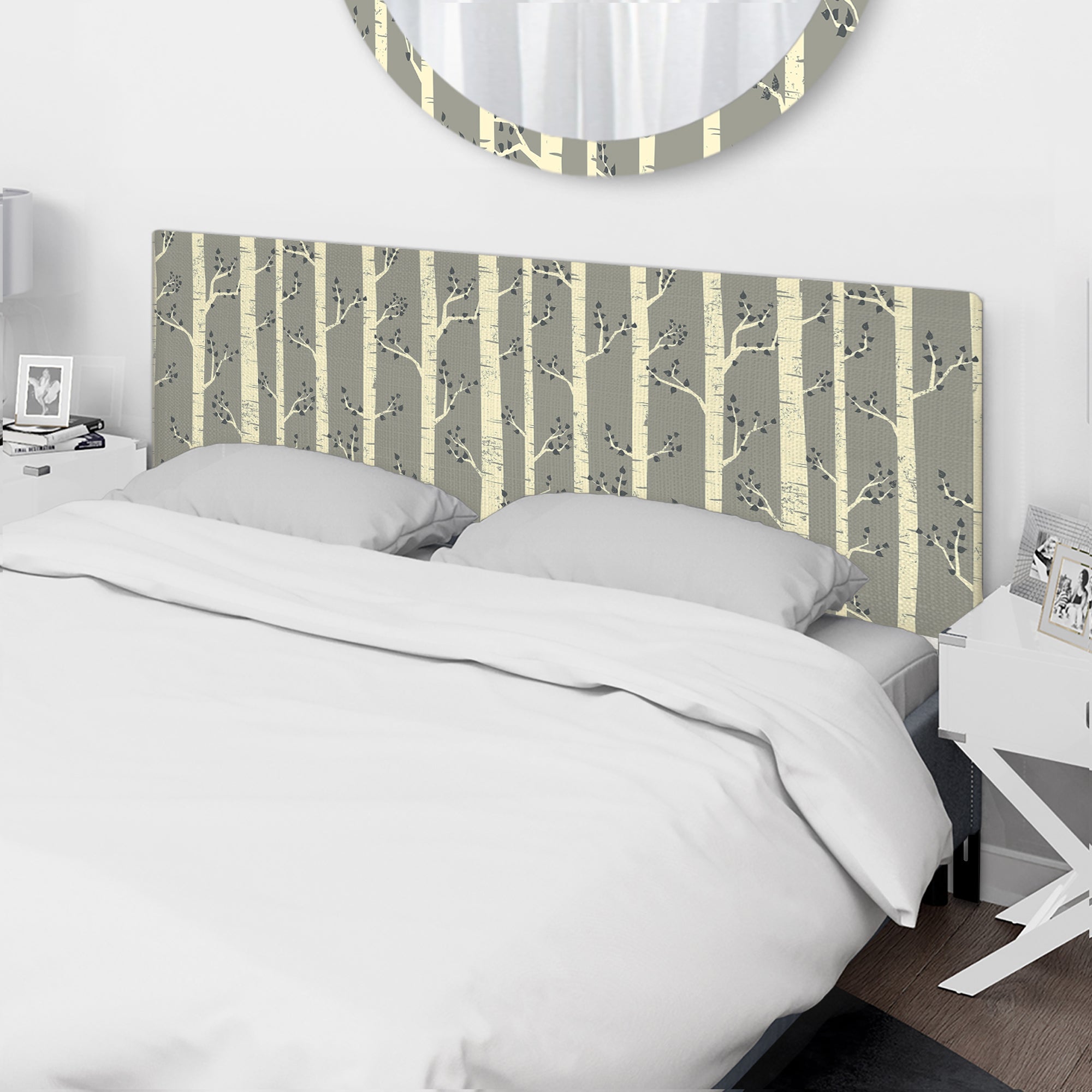 Birches In The Forest upholstered headboard